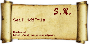 Seif Mária névjegykártya