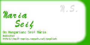 maria seif business card